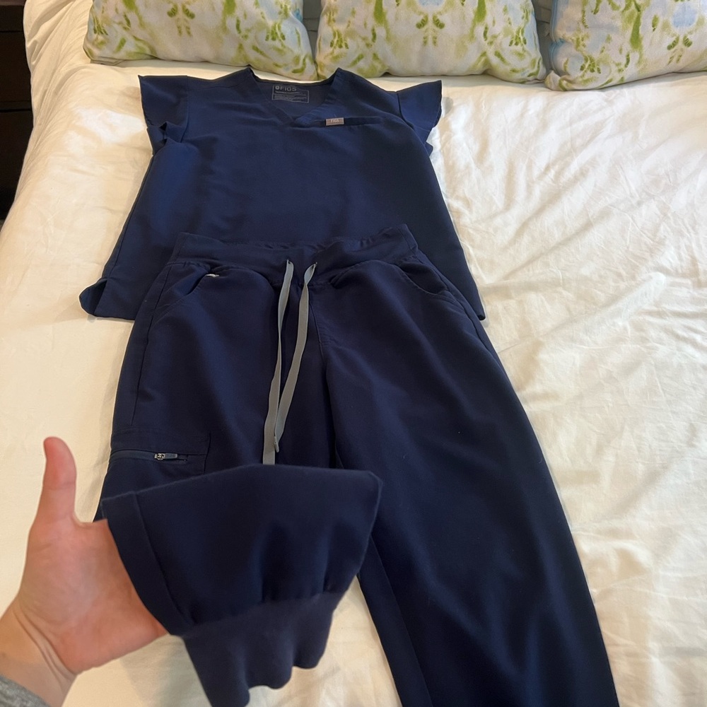 Navy Blue figs Scrub Set